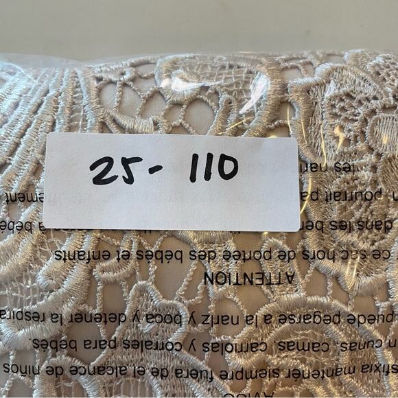 ADRIANNA PAPELL LACE BOHO OVERLAY STRAPELESS COCKTAIL DRESS CREAM - 10 - Picture 7 of 7